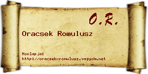 Oracsek Romulusz névjegykártya